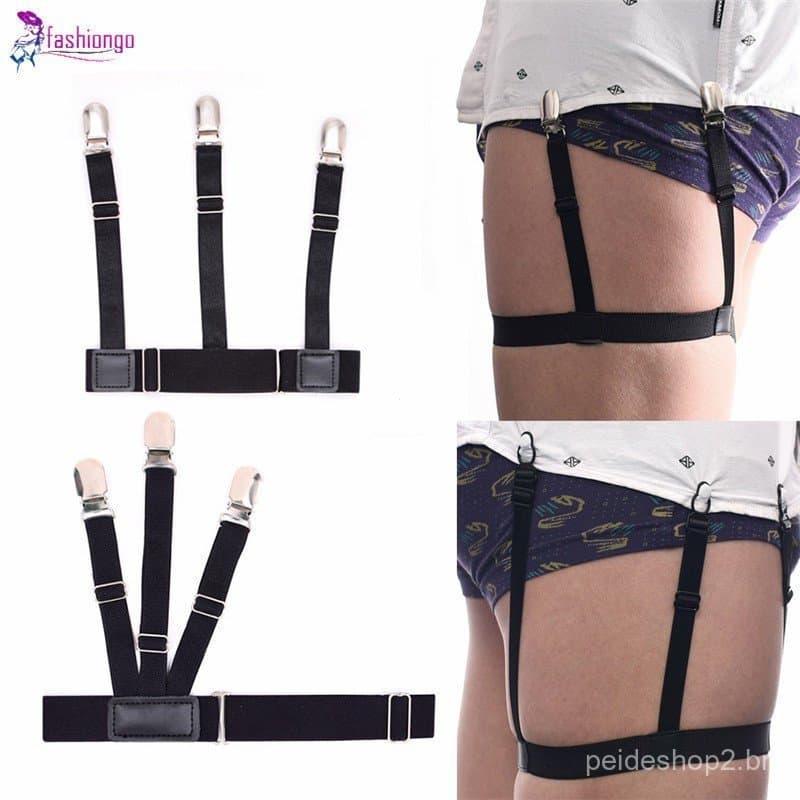 FA 2PCS 3 Cintas Para Homens De Negócios Elásticas Ajustáveis Camisa Elástica Ajustável Clip De Fixação