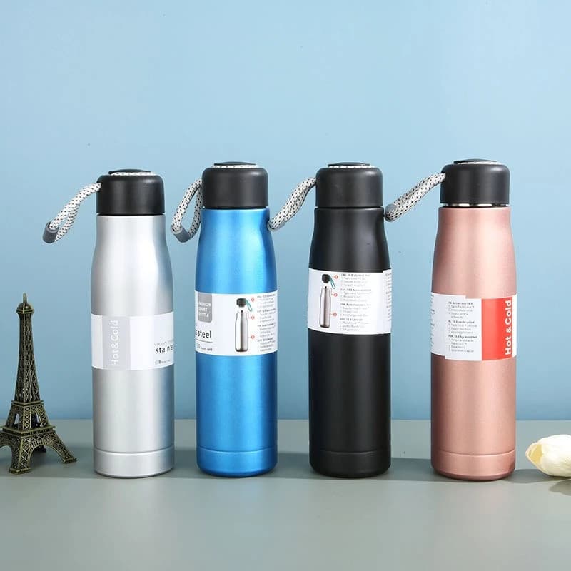 Garrafa Térmica Squeeze Inox 550ml Vedação Quente/ Frio