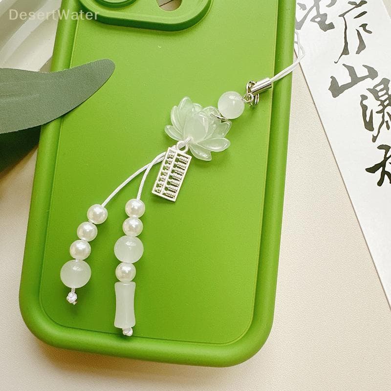 < DesertW > Chaveiro Com Pingente De Flor De Lótus , Corrente De Telefone , Decoração , Estilo Chinês , Acessórios , Pre
