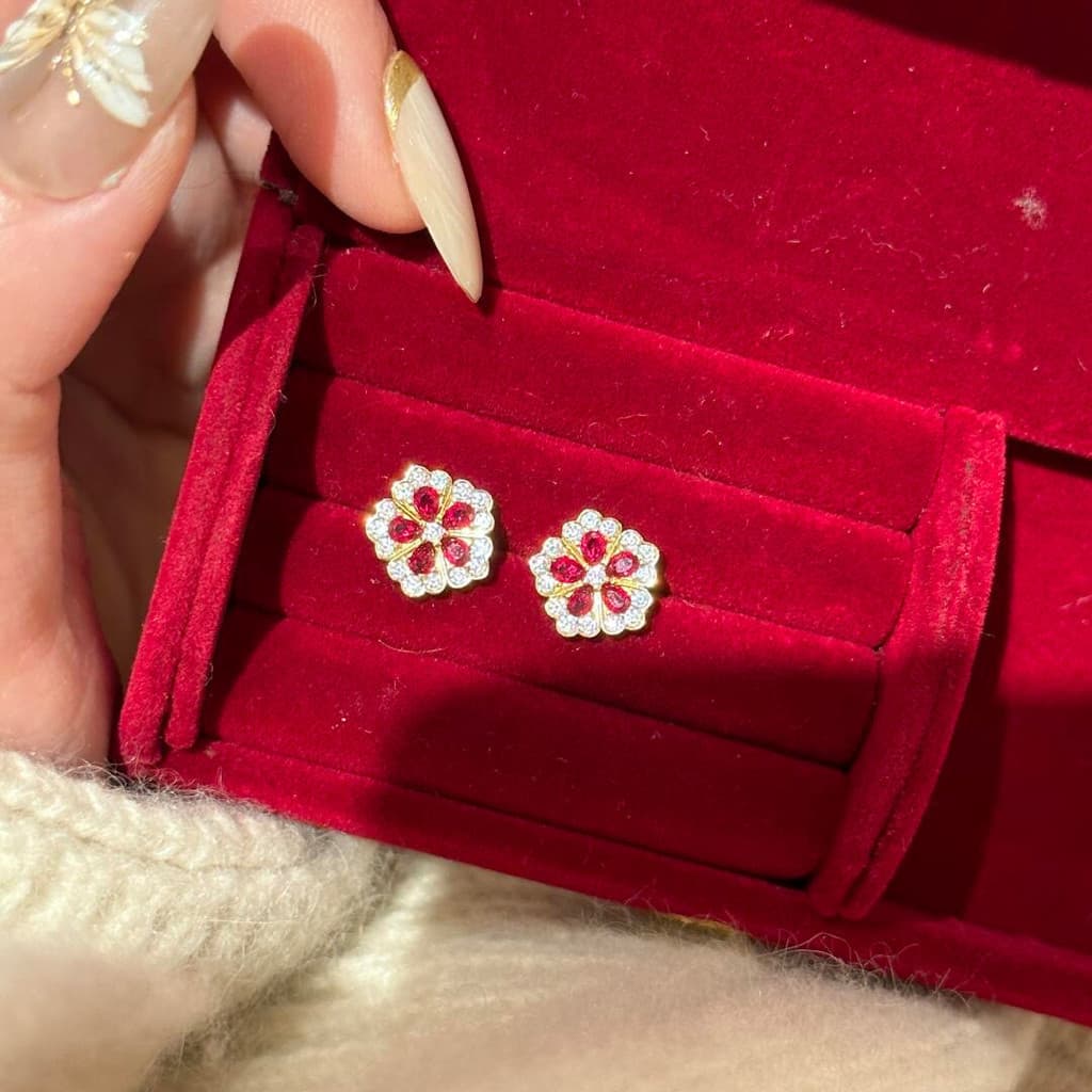 ⭐ Novo estilo vermelho peônia flor conjunto de jóias moda colar estilo chinês luz luxo pingente peônia flor brincos de c
