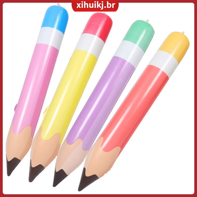 🎉 4Peças Lápis Inflável PVC Para Decoração Festa Cores Vibrantes