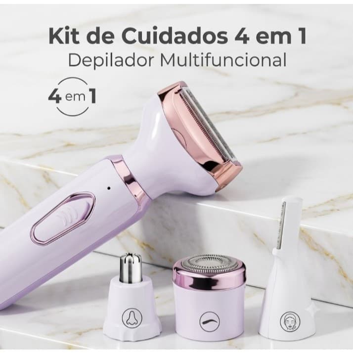Barbeador Elétrico 4 Em 1 Para Mulheres Remoção De Pelos Corporais feminino/aparador de pelos do nariz e sobrancelhas