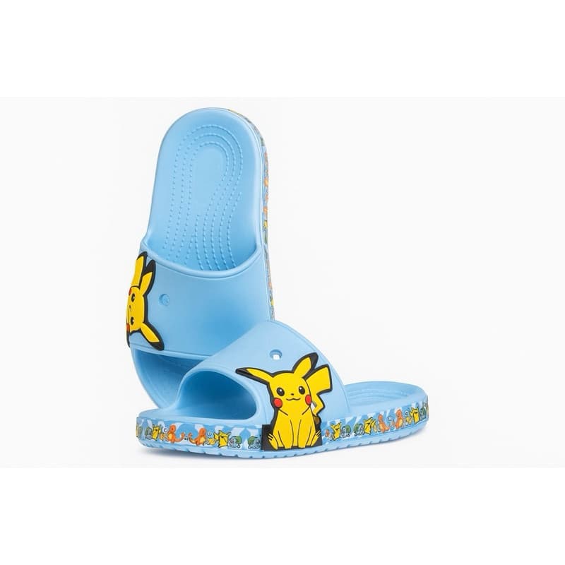 Chinelo Pokemon Slide Infantil Antiderrapante pikachu Amarelo Azul Premium Leve aproveite desconto 50%