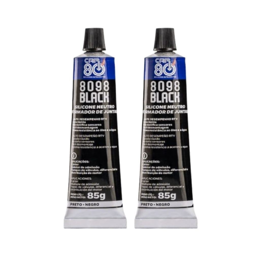 2 Silicone Neutro Formador De Juntas Black Car80 8098 85g Alta Temperatura