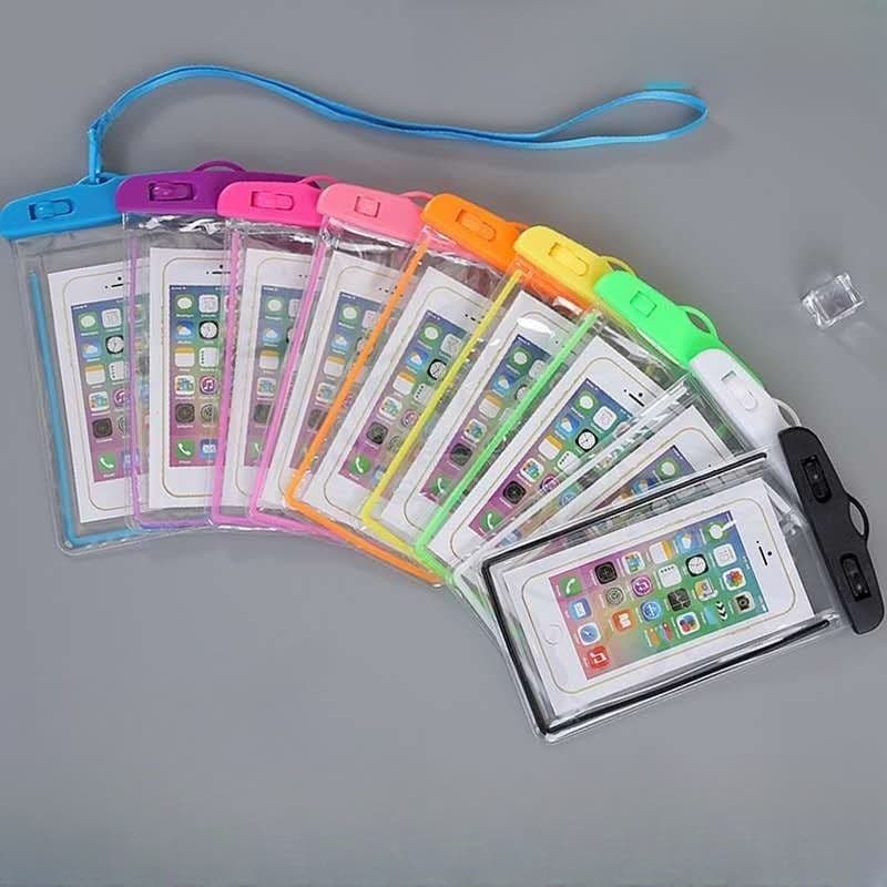 Kit 10 Capa Bolsa Aquática Prova D´Água Universal Impermeável Celular Adequado para piscinas