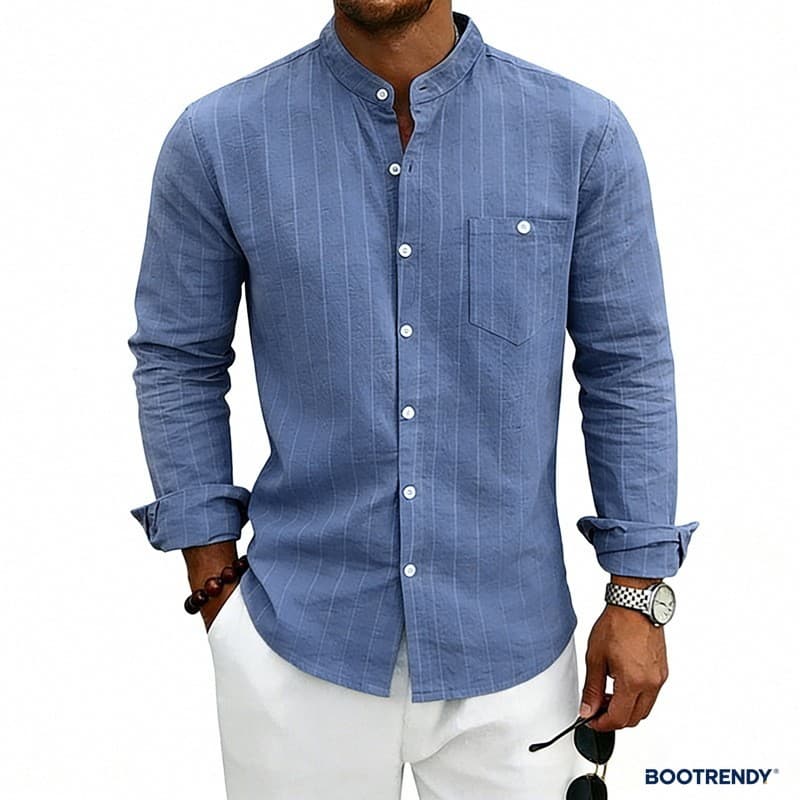 Bootrendy Camisas Masculinas De Linho Para Praia , Verão , Casamento , Inteligente , Casual , Estampa Listrada , Mangas