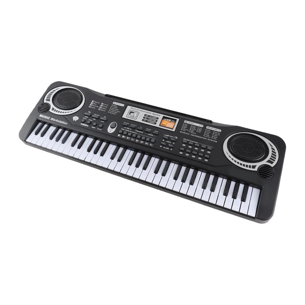 Borlyn-br 61 teclas USB órgão eletrônico infantil piano elétrico com microfone preto teclado musical digital alto