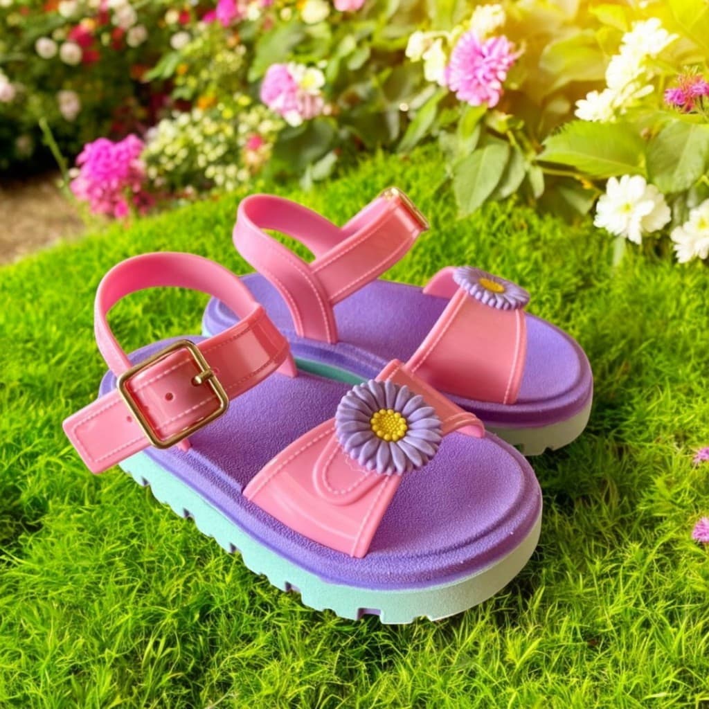 Sandália Papete Menina Bebe Flor Baby Infantil Confortavel Lançamento OUTLETPOWER