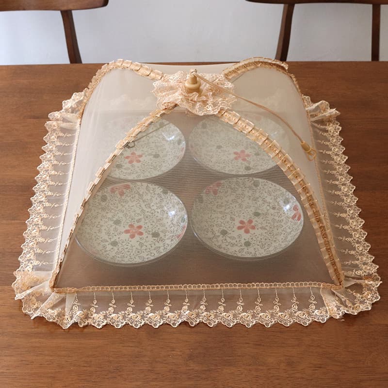 Capa dobrável para prato, capa quadrada para tigela de cozinha, mesa de jantar redonda, capa para comida, prato doméstic