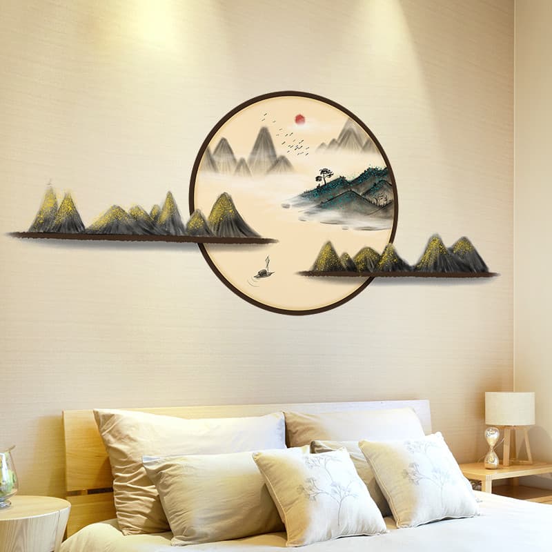 Sala de estar sofá TV fundo decoração da parede quarto adesivos de parede auto-adesivo lótus adesivos pinturas de parede