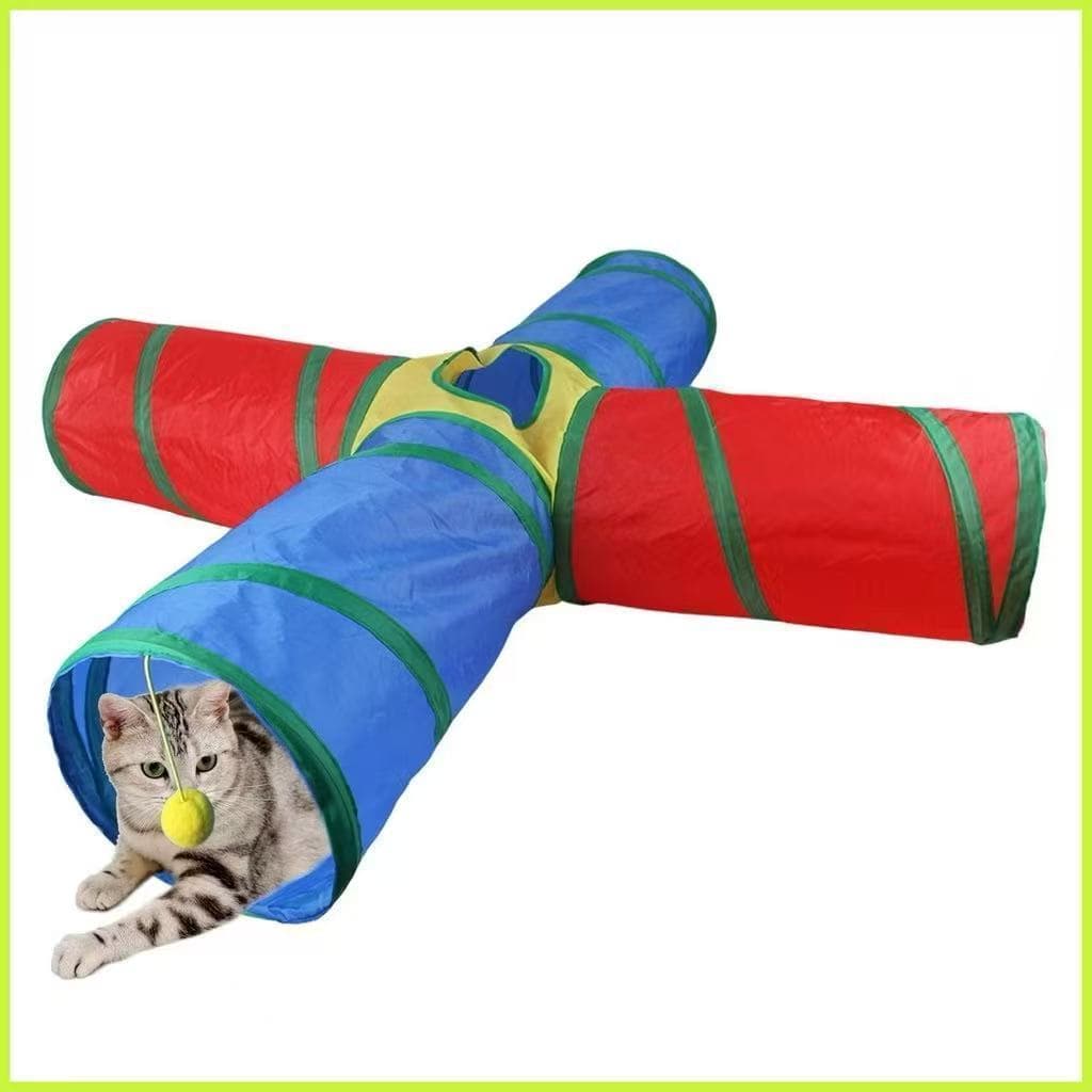 Túnel Labirinto Para Gatos Interativo Brinquedo Pet 4 E 3 Vias Fácil De Guardar Formato Y X MSFILM