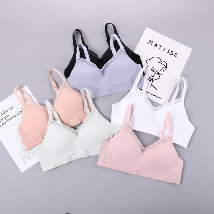 Outono inverno novo estilo renda estudante roupa interior feminina versão coreana reunidos envoltório de peito menina ro