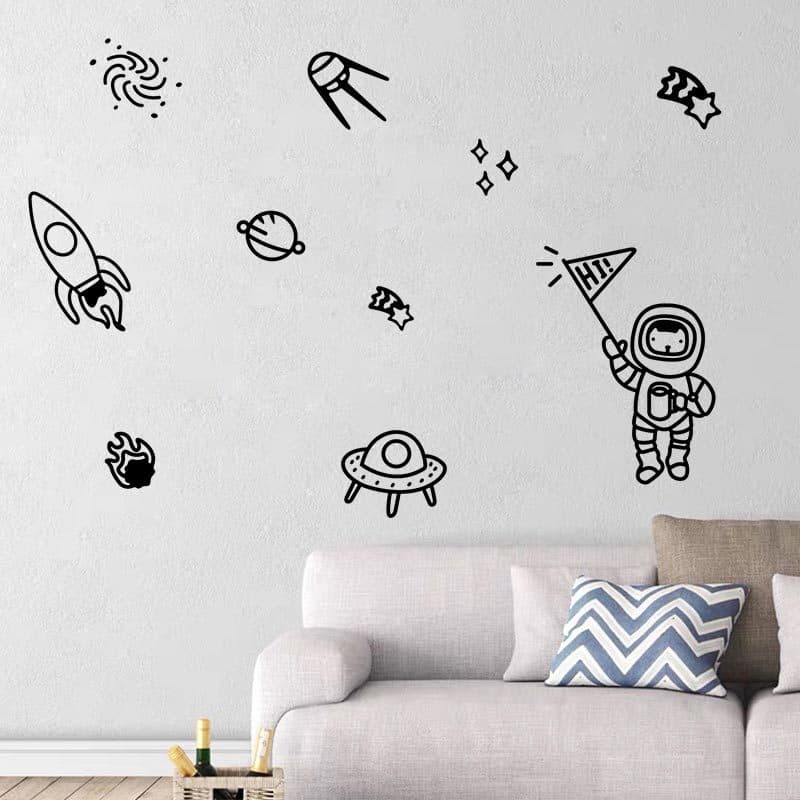 Elementos de astronauta exclusivos ins estilo nórdico quarto sofá decoração de quarto infantil adesivos de parede