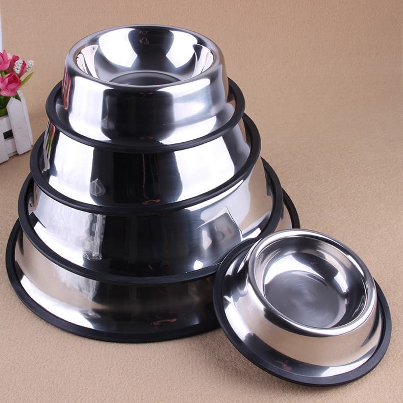 Tigela de aço inoxidável para cães, tamanho único, tigela multiespecificações para cães, fundo antiderrapante, utensílio