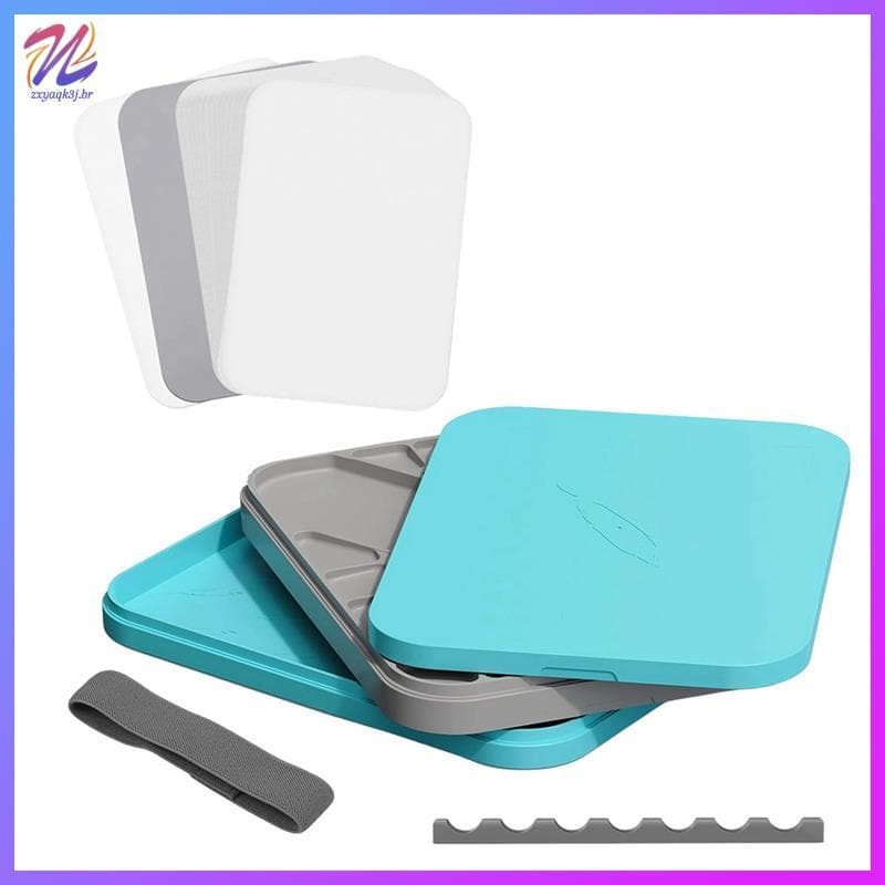 Paleta De Bandeja De Pintura Úmida Com 50 Peças De Papel De Molhada , Para Em Miniatura Acrílica , 2 Esponjas Incluídas