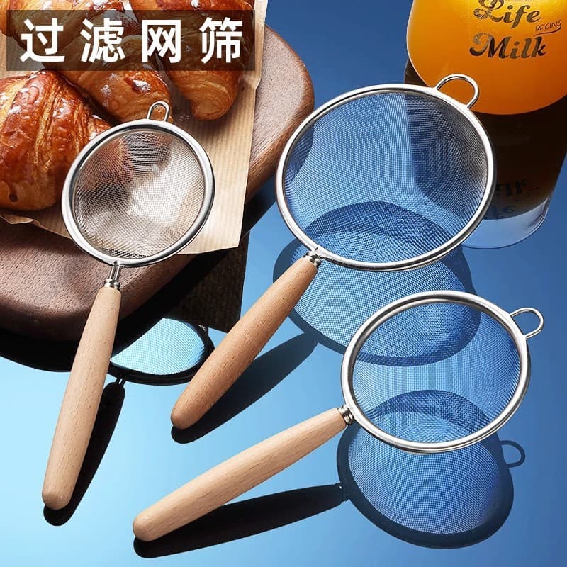 Escumadeira de aço inoxidável 304, peneira multifuncional para cozinha, coador de óleo resistente ao calor, escumadeira