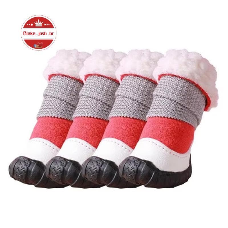 [Qualidade B] 4 Pçs Sapatos Para Cães Inverno Confortável Quente Cão De Estimação Chihuahua Chuva Botas De Neve À Prova