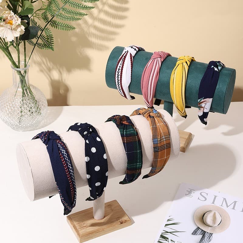 Suporte de exibição de jóias camurça bandana expositor Hairpin suporte Hairband Rack jóias Headwear armazenamento