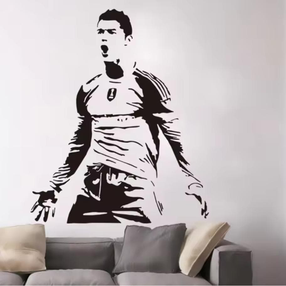 C Luo futebol atleta adesivos de parede sala estar quarto decoração adesivos fãs esportes quarto decoração adesivos de p