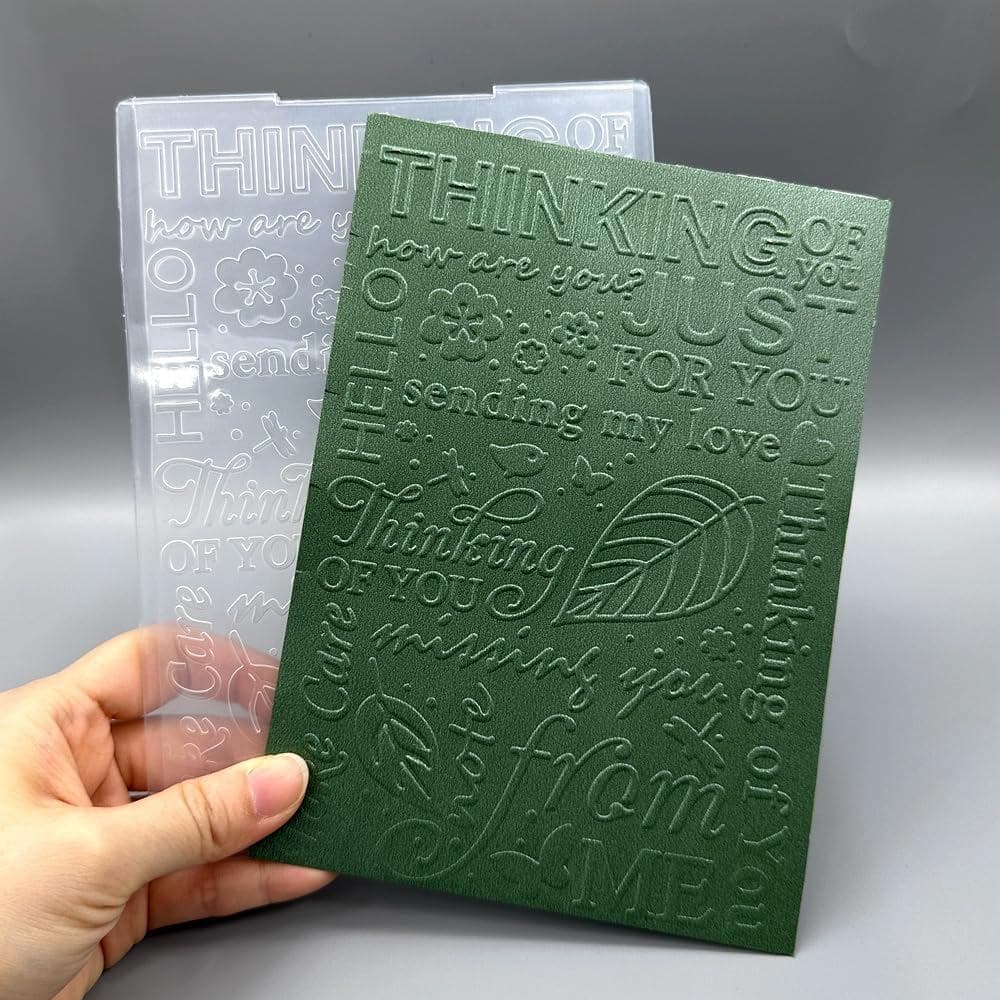 Pasta de Relevo Plástica 3D com Textura de Saudações e Bênçãos, 5x7 Polegadas, para Criação de Cartões, Scrapbooking DIY
