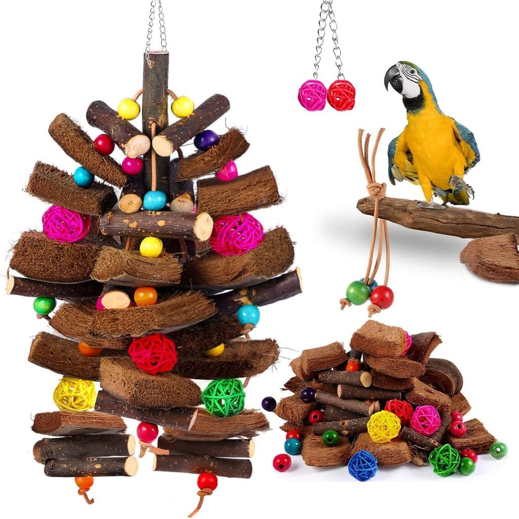 Brinquedo para Pássaros Kyouki para Papagaios, Calopsitas, Periquitos, Conures, Araras, Agapornis, Amazonas e Outras Ave