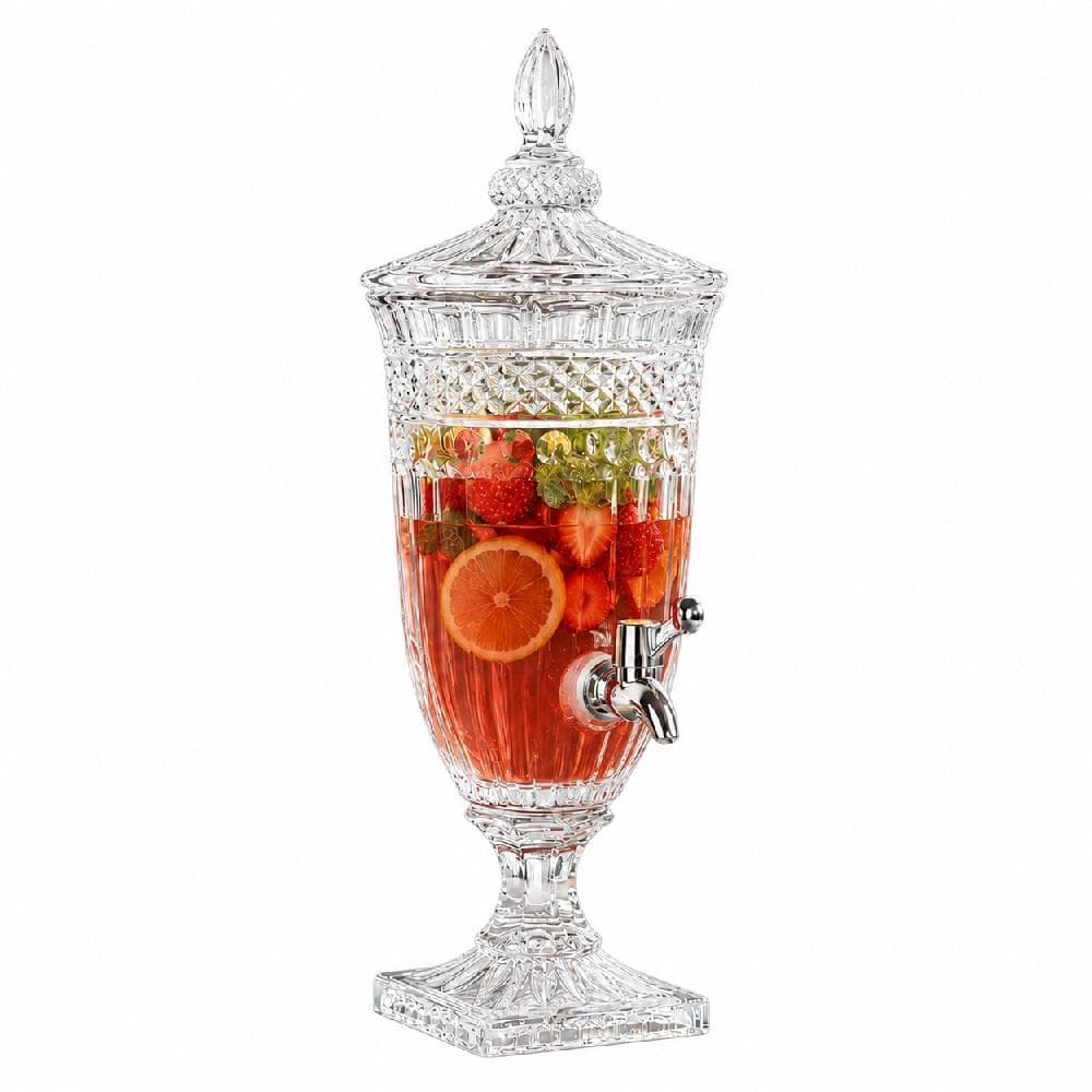 Suqueira De Vidro Cristal 1,8 Litros Com Torneira Para Água Suco Chá Festa Casamento E Eventos