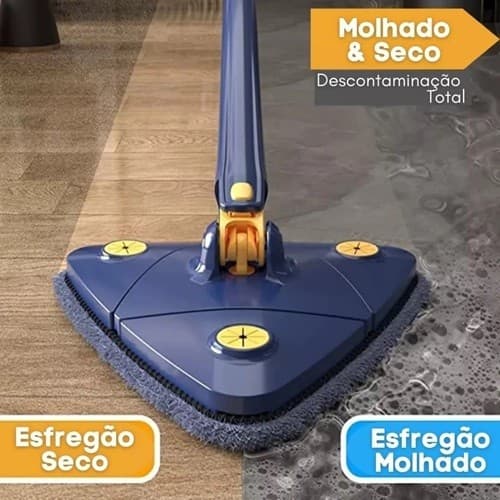 Esfregão Triângulo Mop Limpeza Ajustável Giratória 360° Limpar Casa Limpa Pronta Entrega