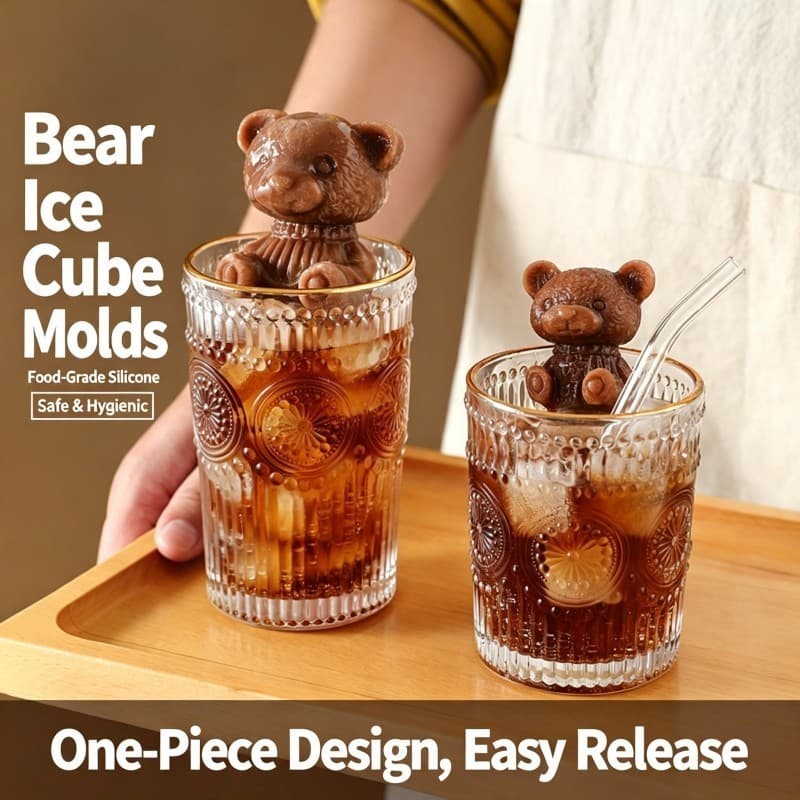 Urso cubo de gelo molde doméstico gelo-fazer forma de Silicone bandeja de gelo caixa de fazer gelo molde de gelo picolé