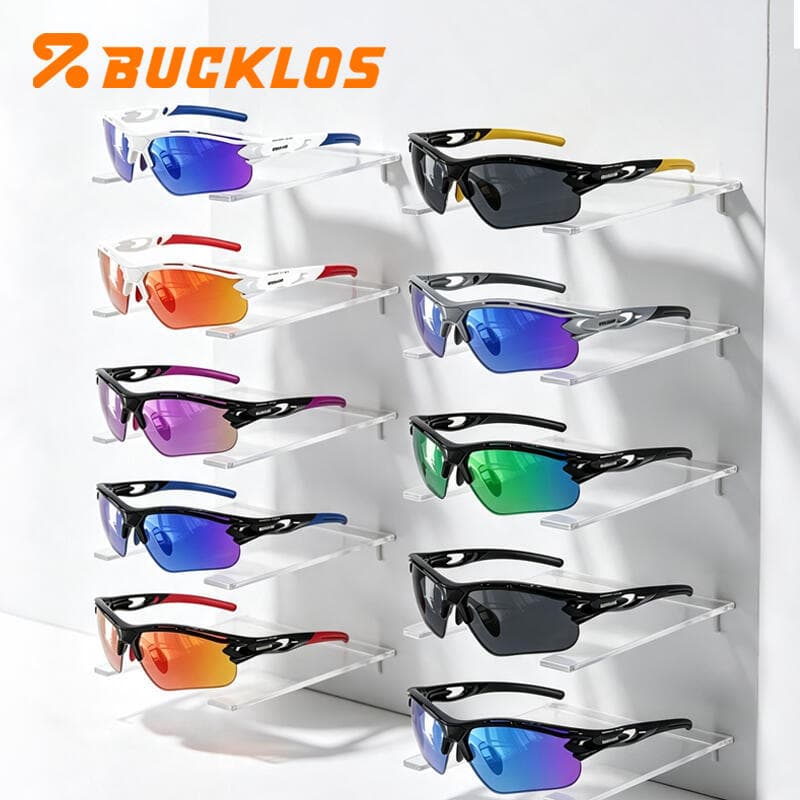 BUCKLOS UV400 Óculos De Sol Esportivos TR90 Polarizados Ciclismo Leve Anti-Reflexo Masculino Feminino