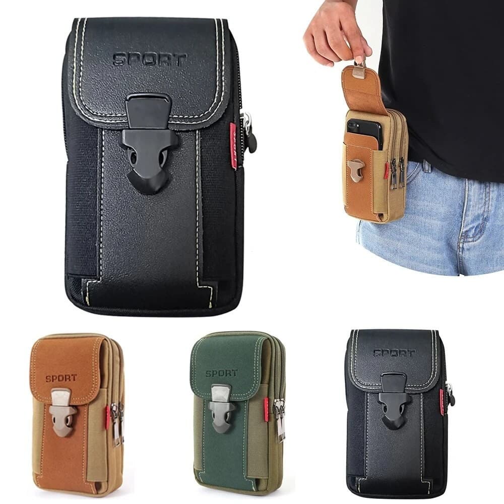 Bolsa para Celular Masculina, Pequena Bolsa de Cintura, Mochila Tática MOLLE com Cinto WCDC