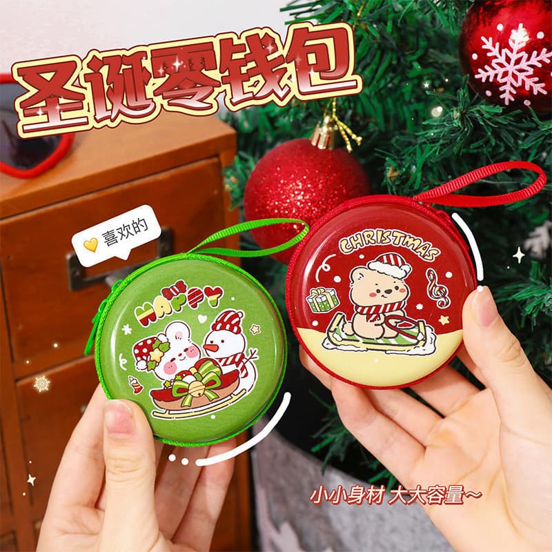 Bolsa de moedas de natal criativo dos desenhos animados Mini portátil fone de ouvido saco de moedas natal pequeno presen