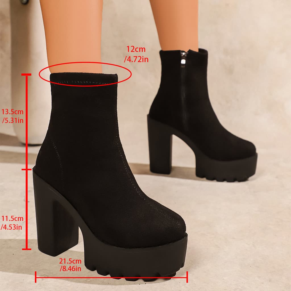 Outono inverno novo estilo plataforma impermeável Martin botas femininas, salto grosso botas femininas de salto Super al