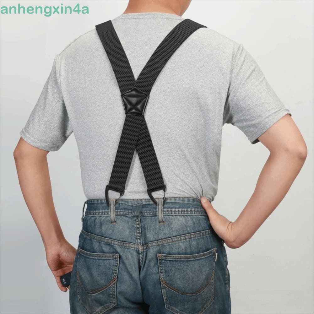 Suspensórios Tipo X ANHENGXIN , De Trabalho Antiderrapantes Para Serviços Pesados Elegantes Ajustáveis De 3.8 Cm De Larg