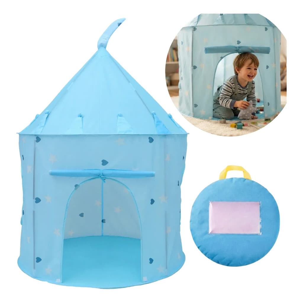 Barraca Infantil Castelo Princesa Azul Dobravel 1,35m Importway BW484AZ