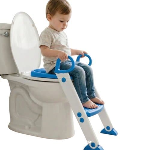 Assento Infantil Redutor Escada Protecao Bebe Banheiro Azul Conforto Seguro