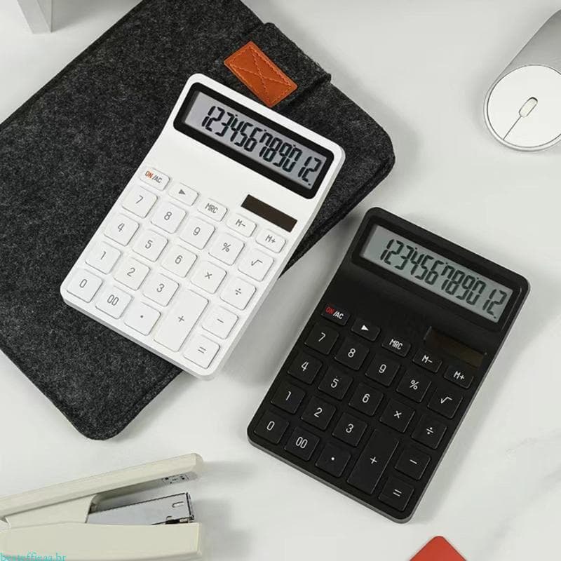 besteffie Calculadoras 12 Dígitos Calculadora Mesa Energia Solar Display Para Uso Escritório E