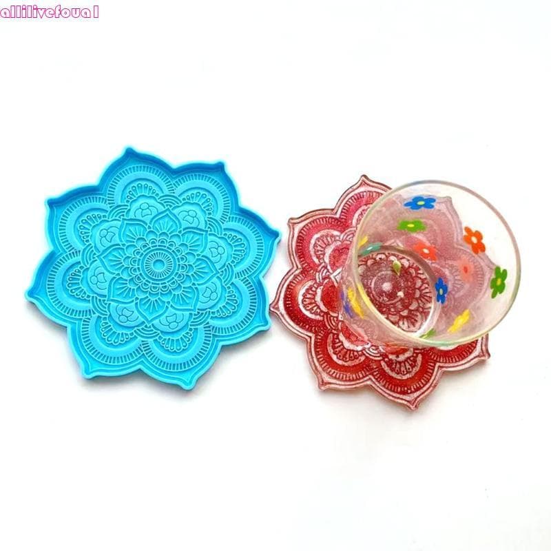 allilivefoua1 Mandala Flor Caneca Pad Molde Jóias Fazendo De Fundição De Resina De Silicone Epóxi