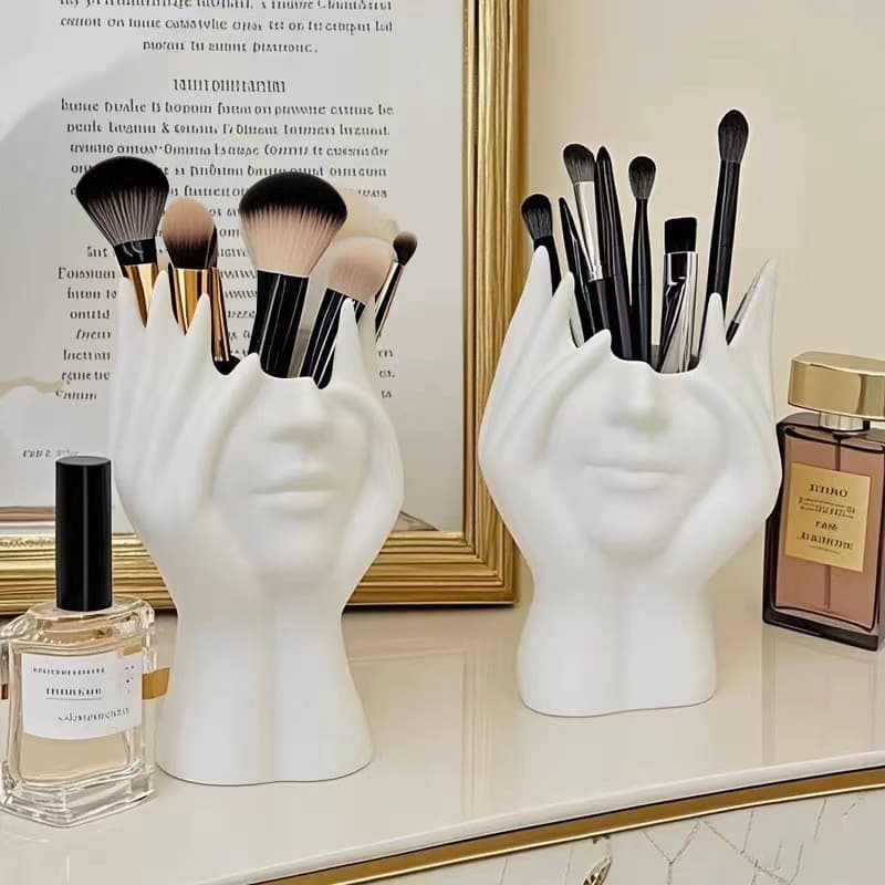 porta maquiagem organizador de pincel enfeite mesa decoração mesa organizador de perfumes