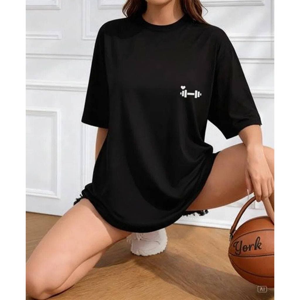 Blusa academia feminina Exclusiva 100% Algodão Preta Estampada Alta Definição Corrida Caminhada Pilates camiseta fitness