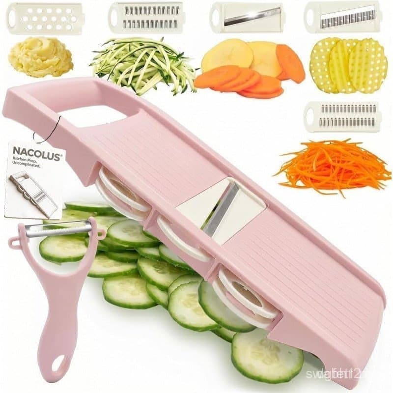 NACOLUS Mandoline Slicer para Cozinha, Cortador de Vegetais 5 em 1, Fatiador de Legumes, Fatiador de Batatas, Cortador d
