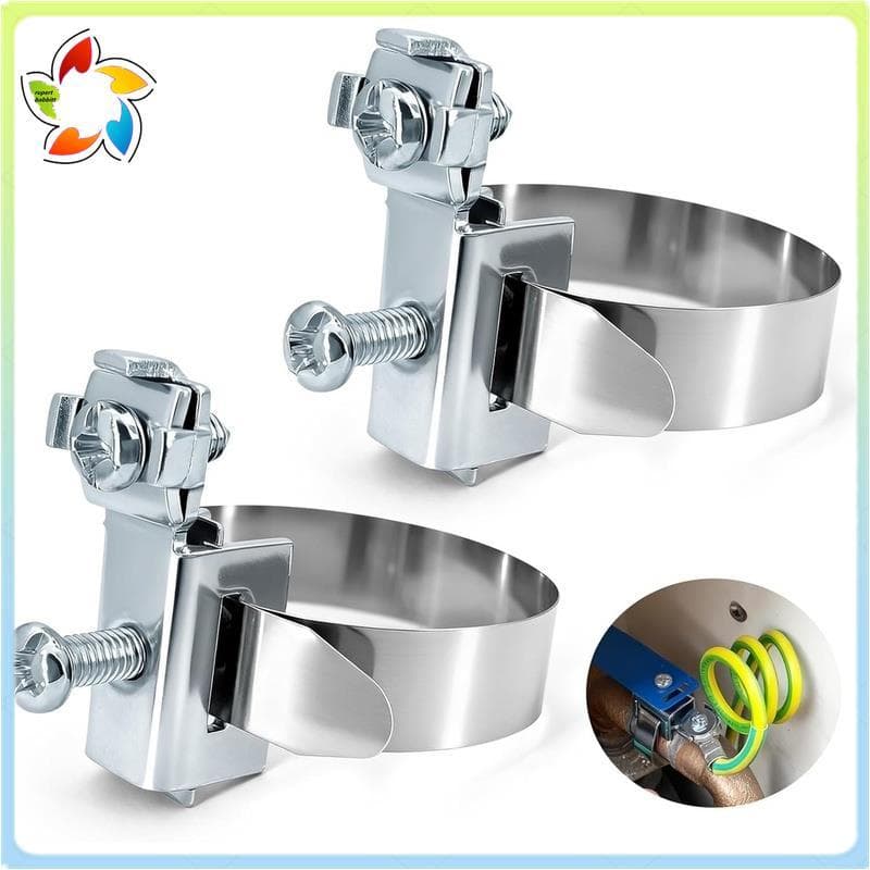 Braçadeira De Tubo De Aterramento , Diâmetro 8-52 mm-2 Peças