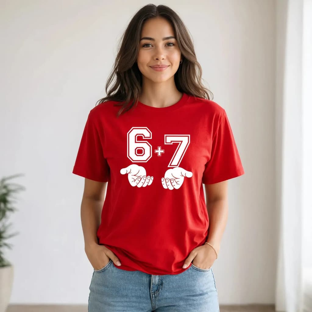 Camisa Six Seven 67 100% Algodao Urbana Casual Unissex Top Famando Aura Meme Estilosa Streetwear Confortavel Luxuosa Top