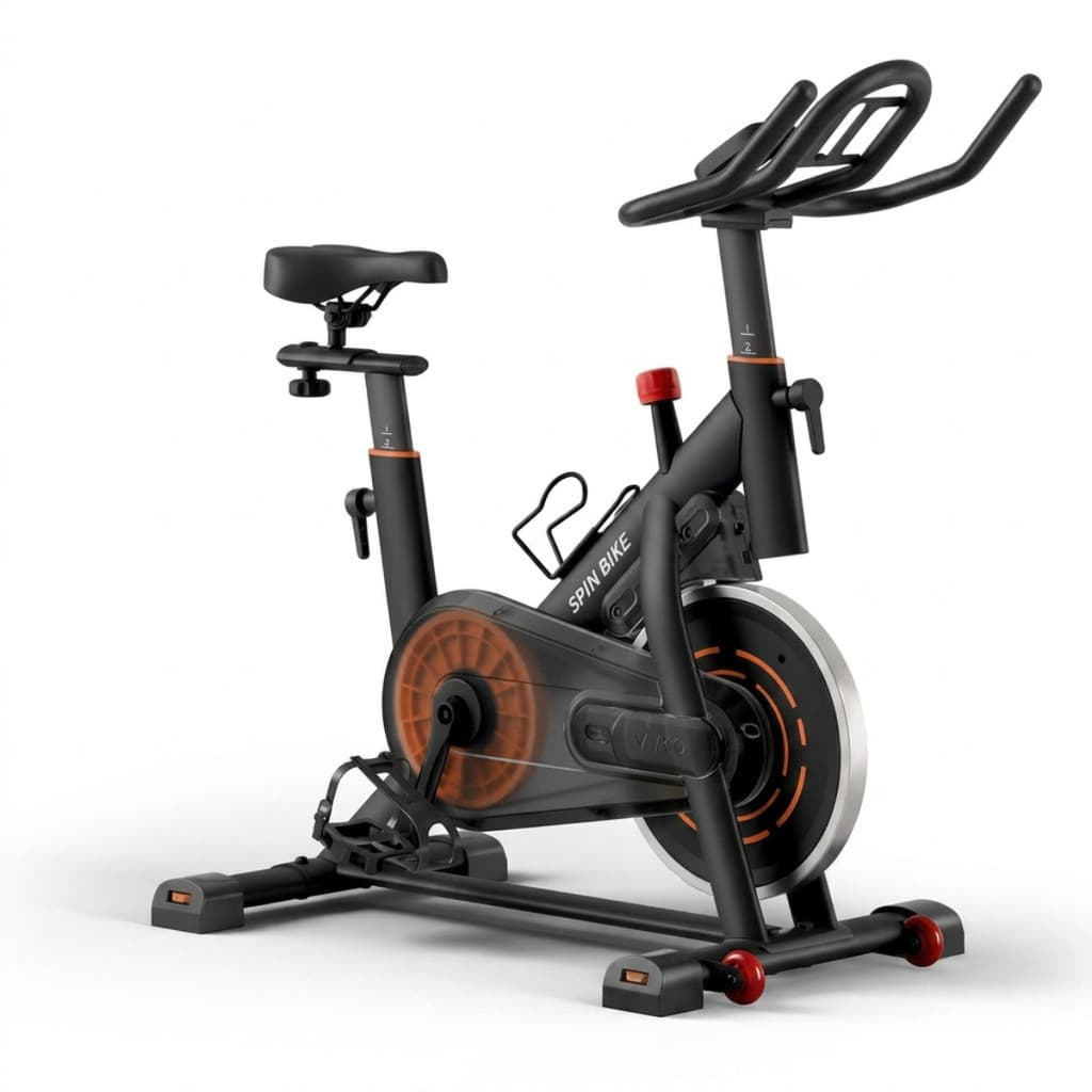 Bicicleta Ergométrica Spinning transmissão Magnética 13kg cor laranja