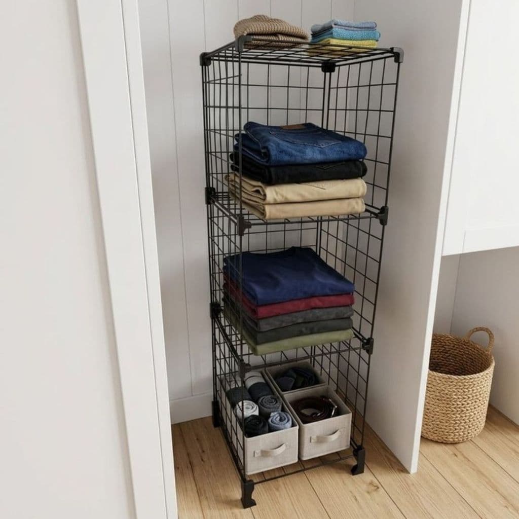 Balcão Aramado Multiuso com 3 Nichos Prateleira para Casa Loja Estoque Torre Organizadora