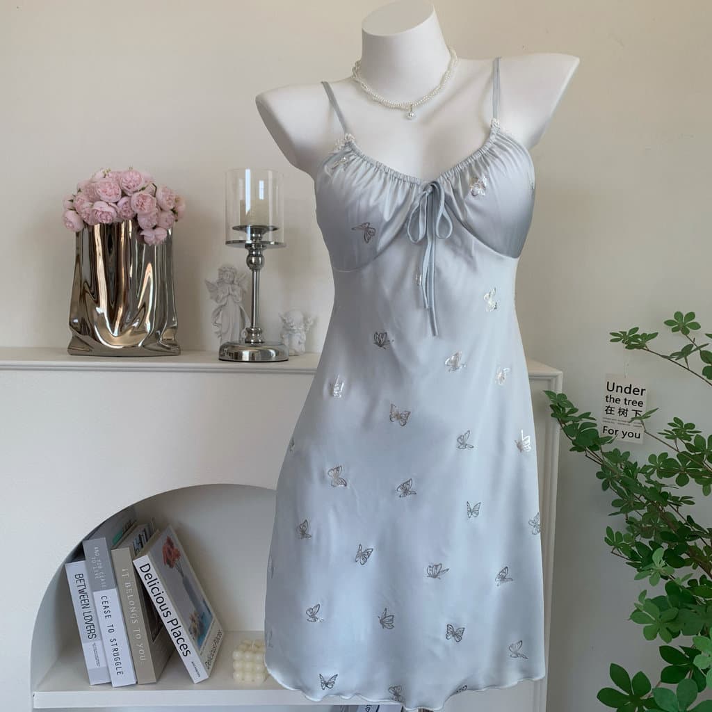 Borboleta amor estilingue camisola sentir borboleta impresso desenho 2026 vestido feminino com almofada no peito