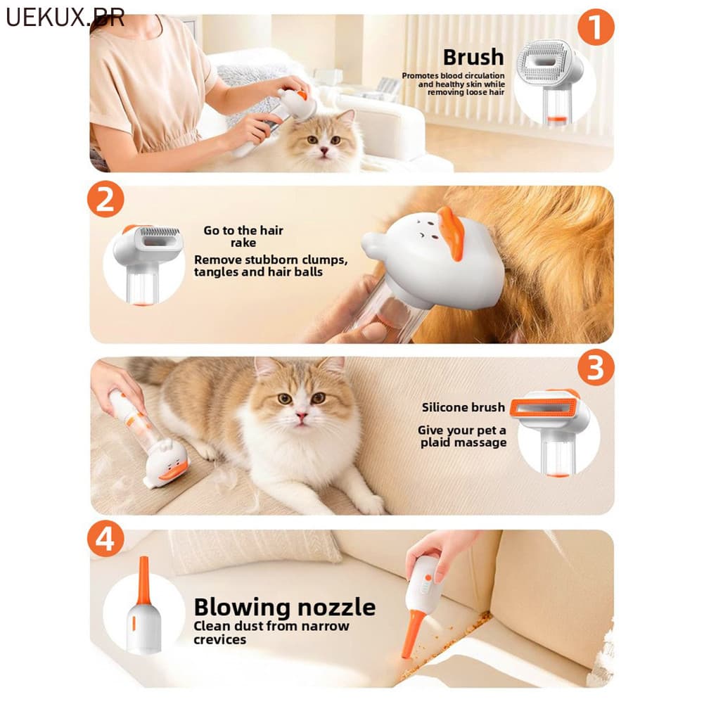 Kit De Vácuo Para Tosa De Cães , Sem Fio , 4 Em 1 , Escova A Derramamento , Forte Sucção