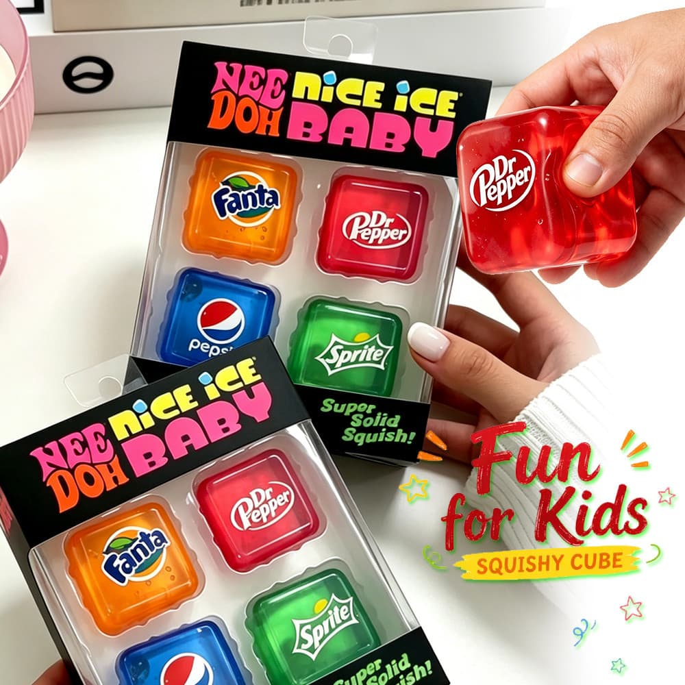 Needoh Teenie Nice Ice Cube Fidget Toys Mini4 Pack Set Recuperação Lenta Squishy Stress Reliever Para Lembrancinhas De F