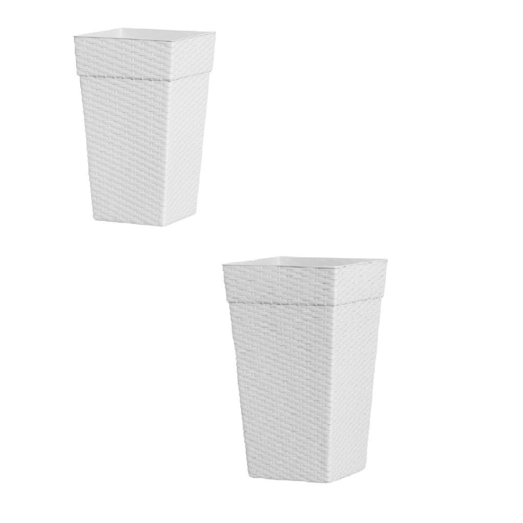 Kit 4 Vasos -2 Vasos 10l e 2 Vasos 17,5l Marmorizado para Plantas Área externa Flores Jardim Rattan