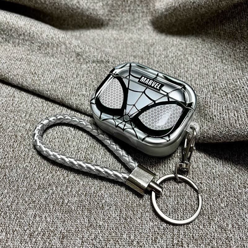 Capa Para AirPods 1 2 3 Pro Pro2 AirPods 4 Homem-Aranha Marvel Capinha Protetora Anti-queda Com Chaveiro