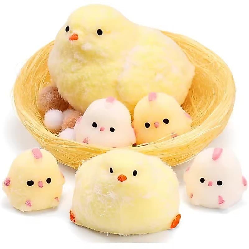 Feito À Mão Amarelo Grande Frango Macio Mole Beliscando Brinquedos Bonito Galinha Pintinhos Taba Espremendo Para Criança